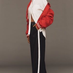 Maeve faux leather pull on track pant